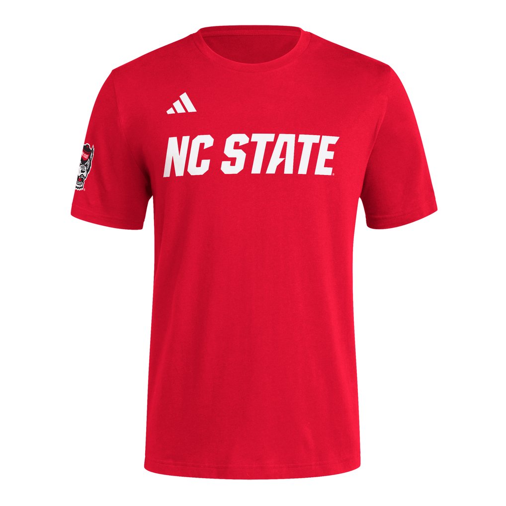  NC State Wolfpack adidas Fresh Wordmark T-Shirt - Red